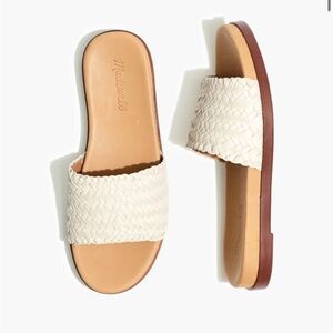 Madewell Louisa Slide Sandal in Woven Leather 6.5